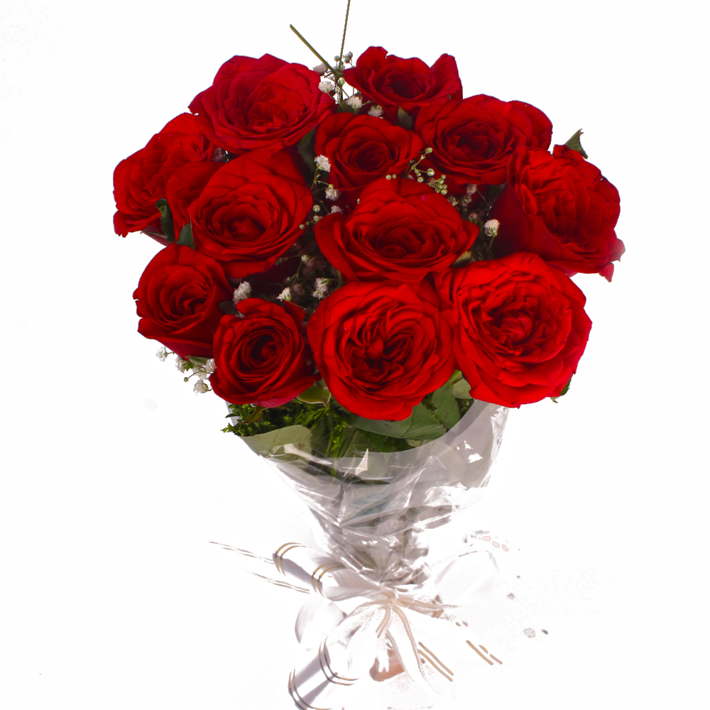 Love Bloom with 12 Red Roses