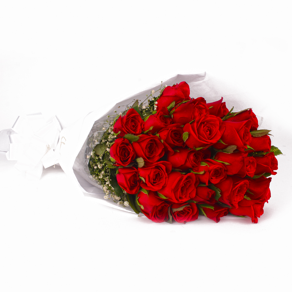 Bunch of Exclusive Twenty Five Red Roses