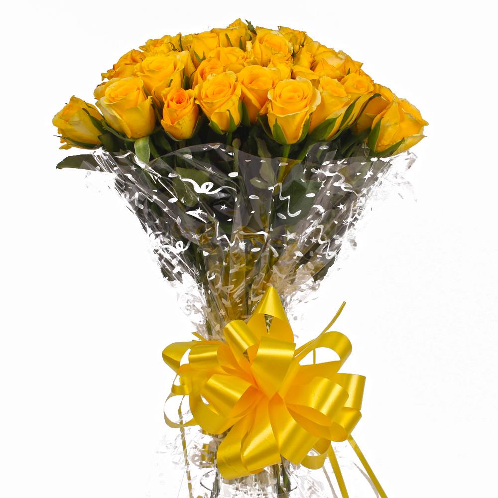 Elegant Forty Yellow Roses Bouquet