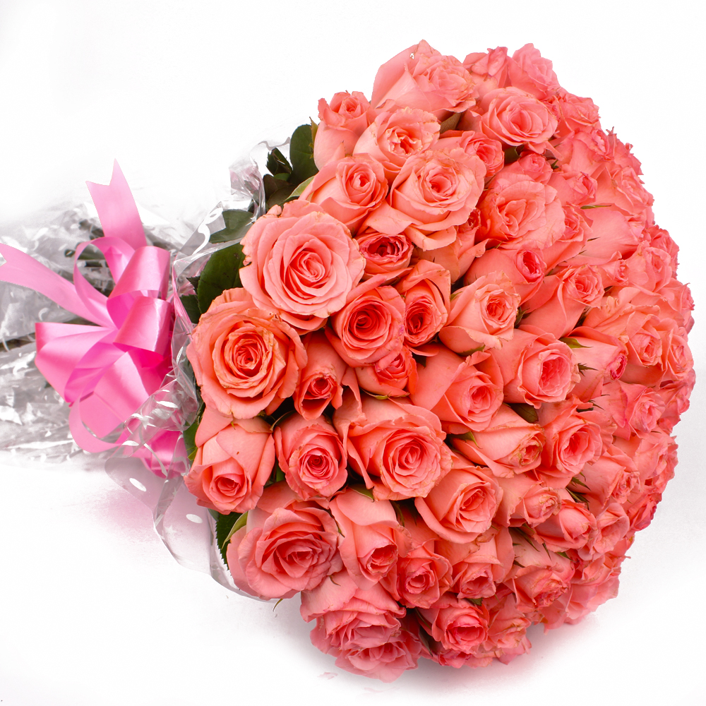 Bouquet of Sixty Pink Roses