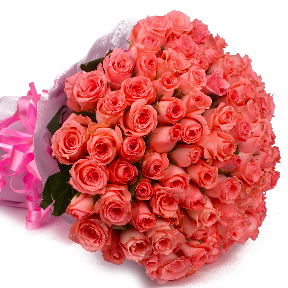 Light 75 Pink Roses Bouquet