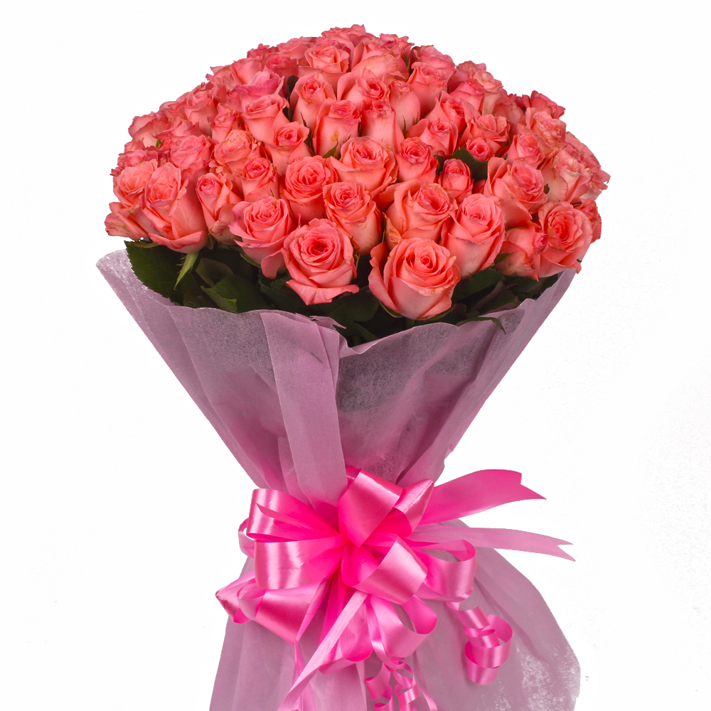 Light 75 Pink Roses Bouquet