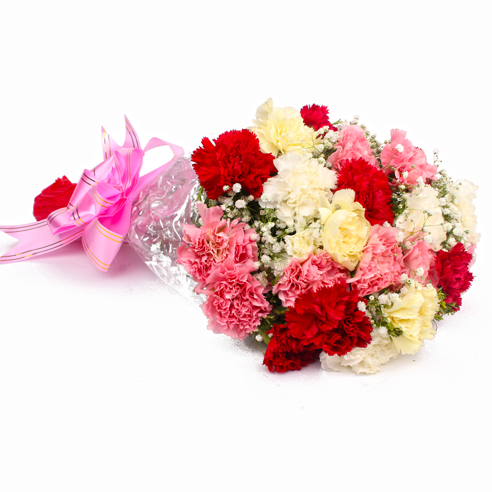 Eighteen Multi Color Carnations Bouquet