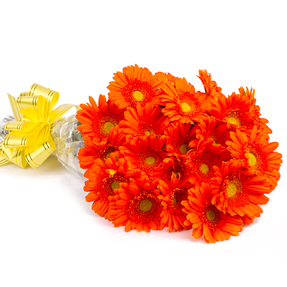 Eighteen Orange Gerberas Bunch