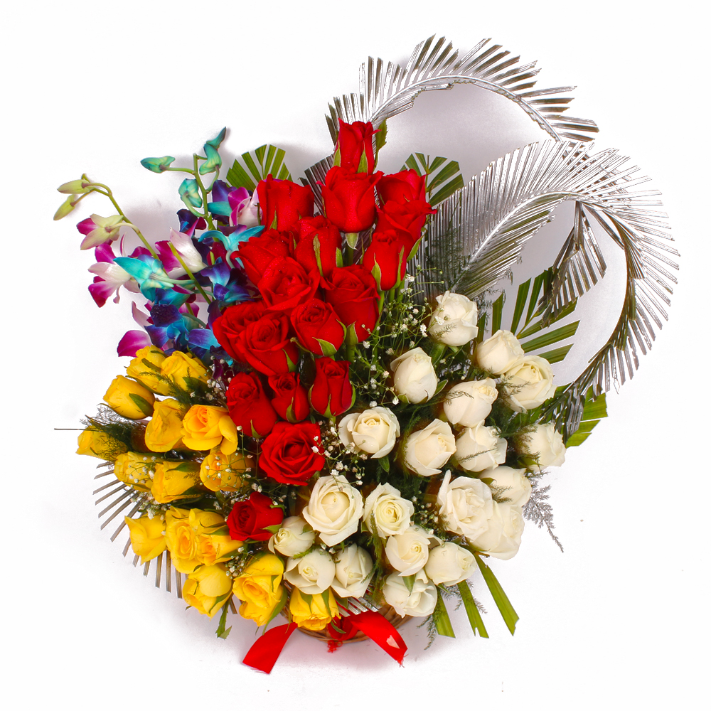 Stylish Floral Basket Arrangement