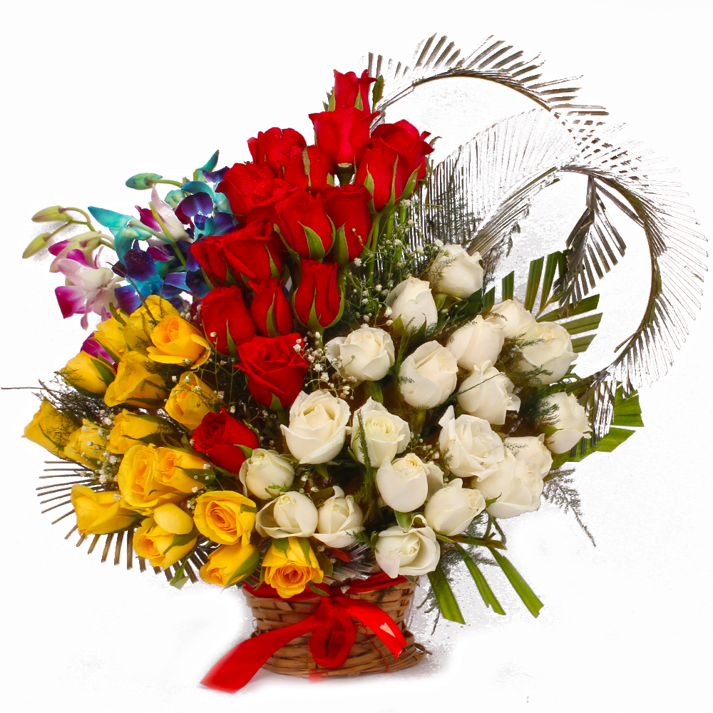 Stylish Floral Basket Arrangement