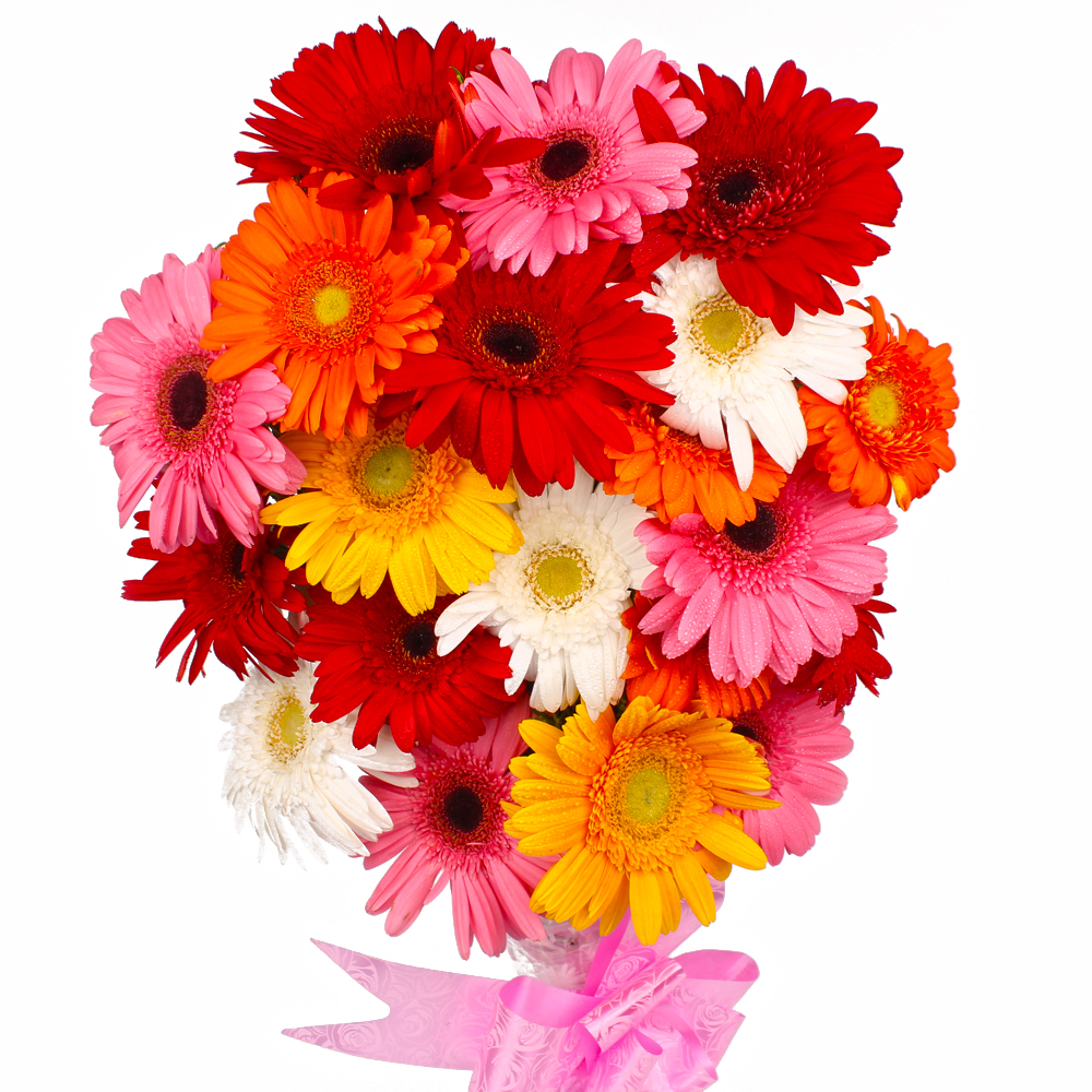 Eighteen Colorful Gerberas Bouquet