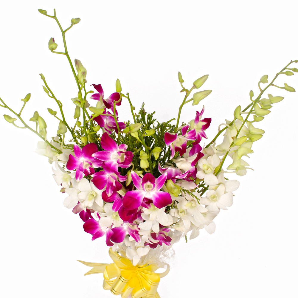 Ten Colorful Orchids Bouquet