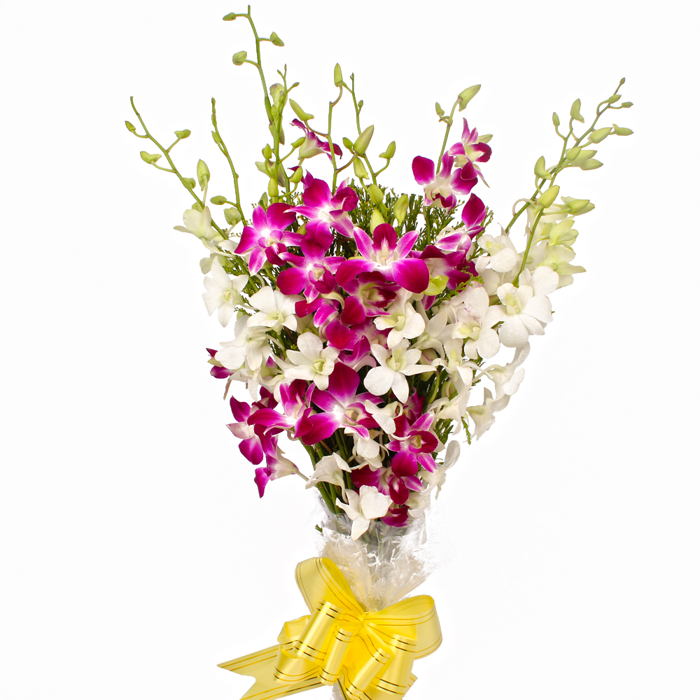 Ten Colorful Orchids Bouquet