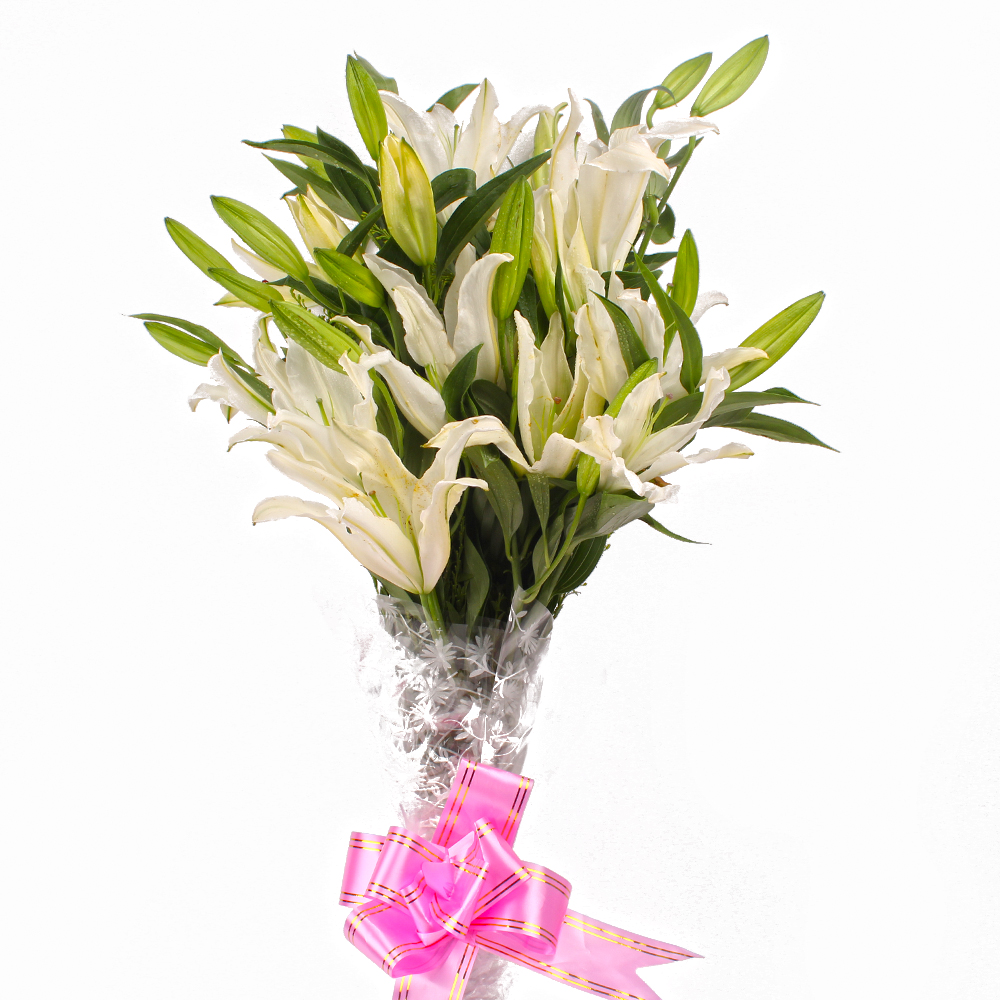 Ten Stem of Lovely Lilies Hand Tied Bunch