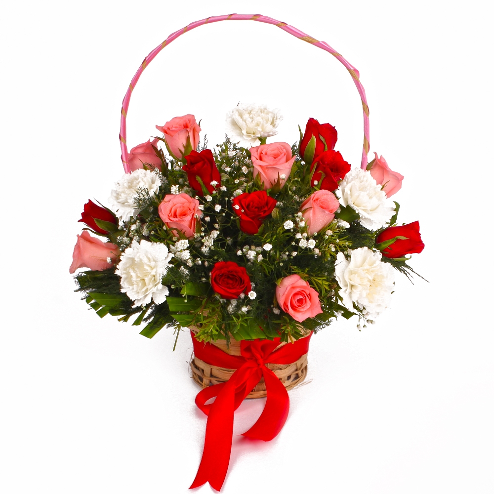 Multi Color Floral Basket Arrangement