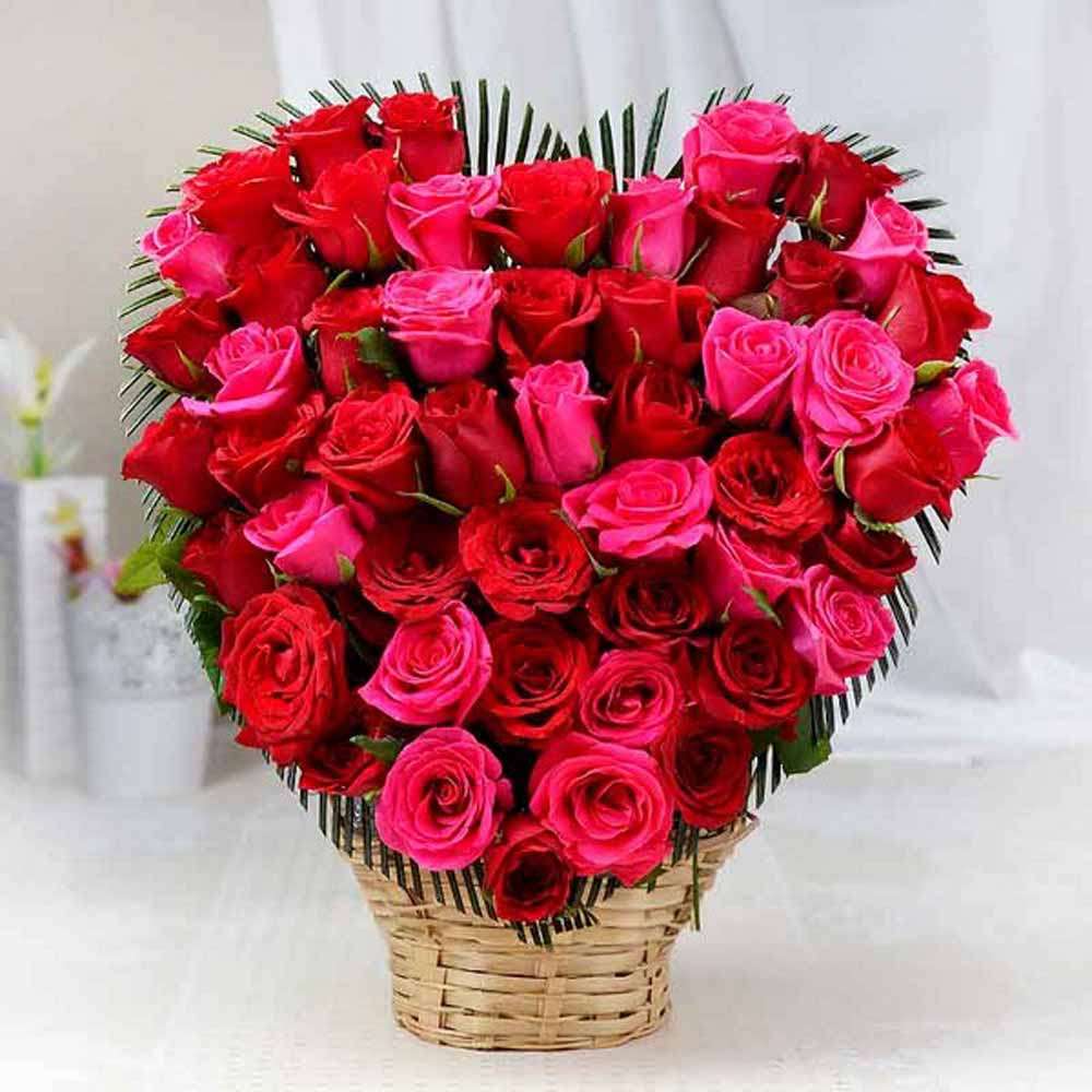 Roses in Heart Shape Arrangement