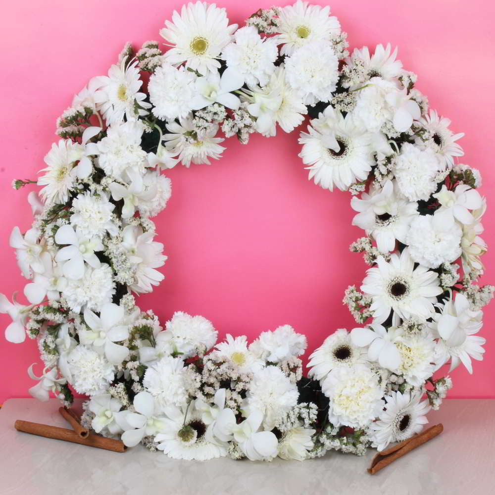 Fresh Flowers Sympathy Wreath