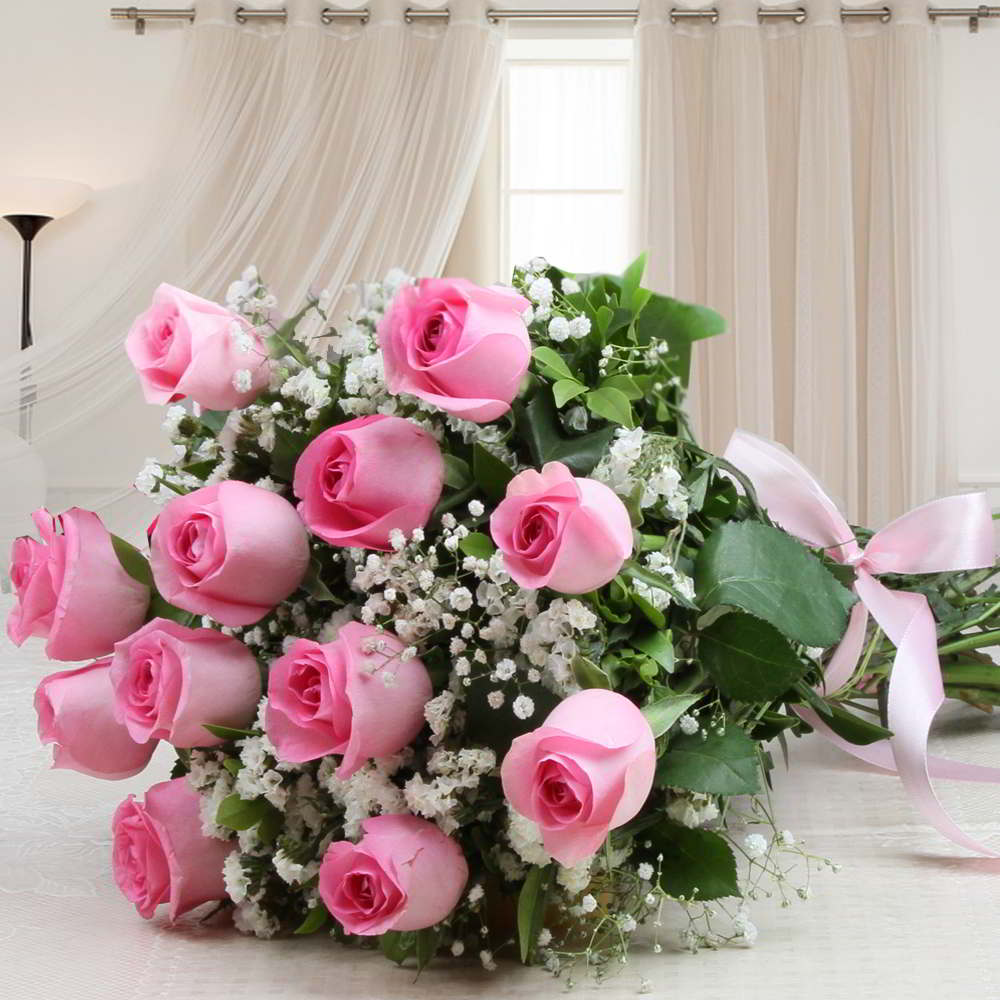Fresh Pink Roses Beautiful Bouquet