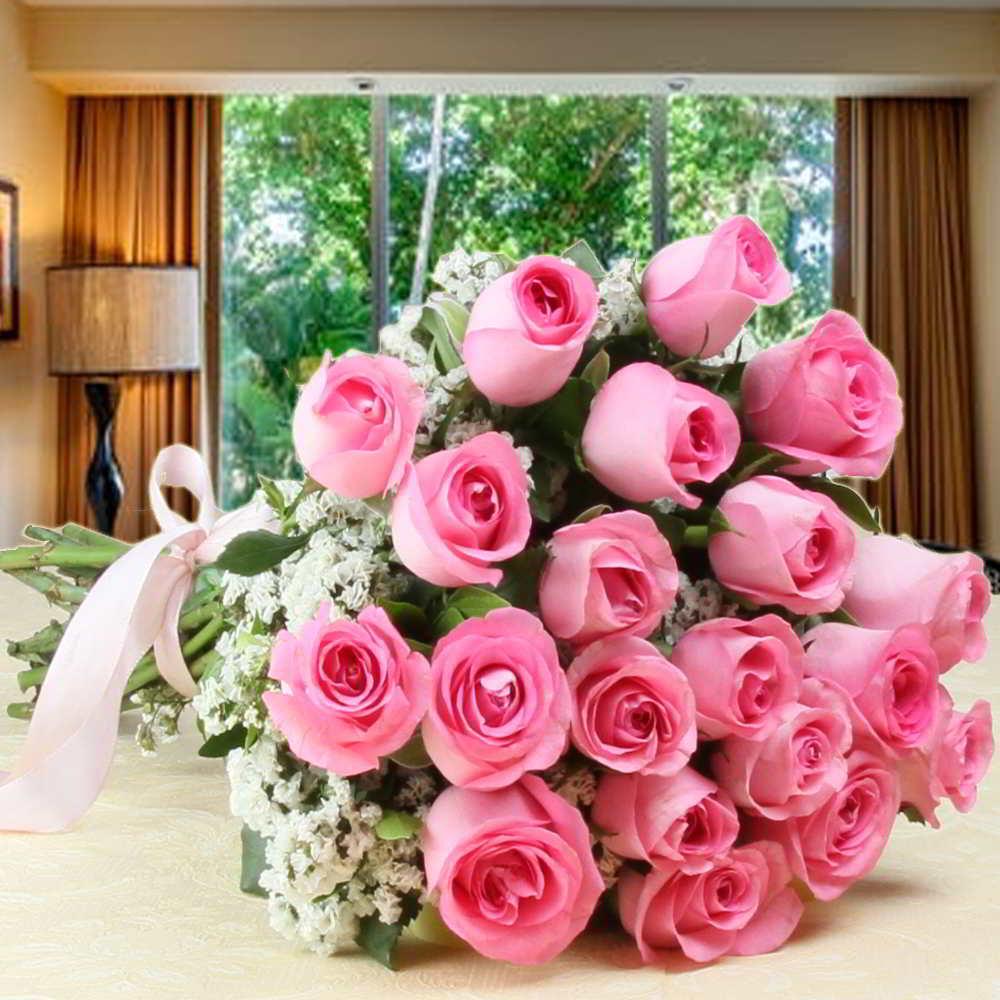 Twenty Pink Roses Bouquet