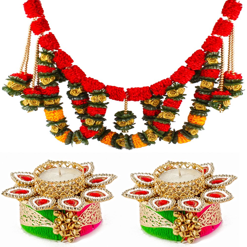 Gudi Padwa Toran with Traditional Diya Set