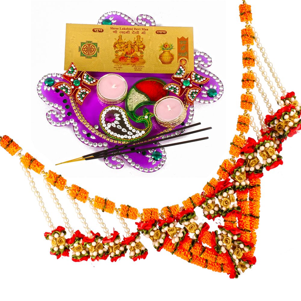 Gudi Padwa Pooja Thali with Traditional Toran Gift Set
