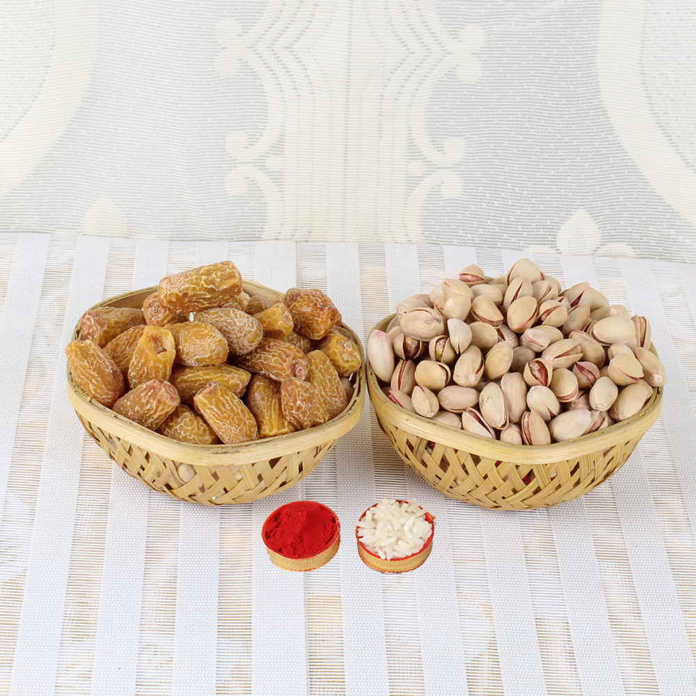 Bhai Dooj Gift Basket full of Pistachio and Dry Date