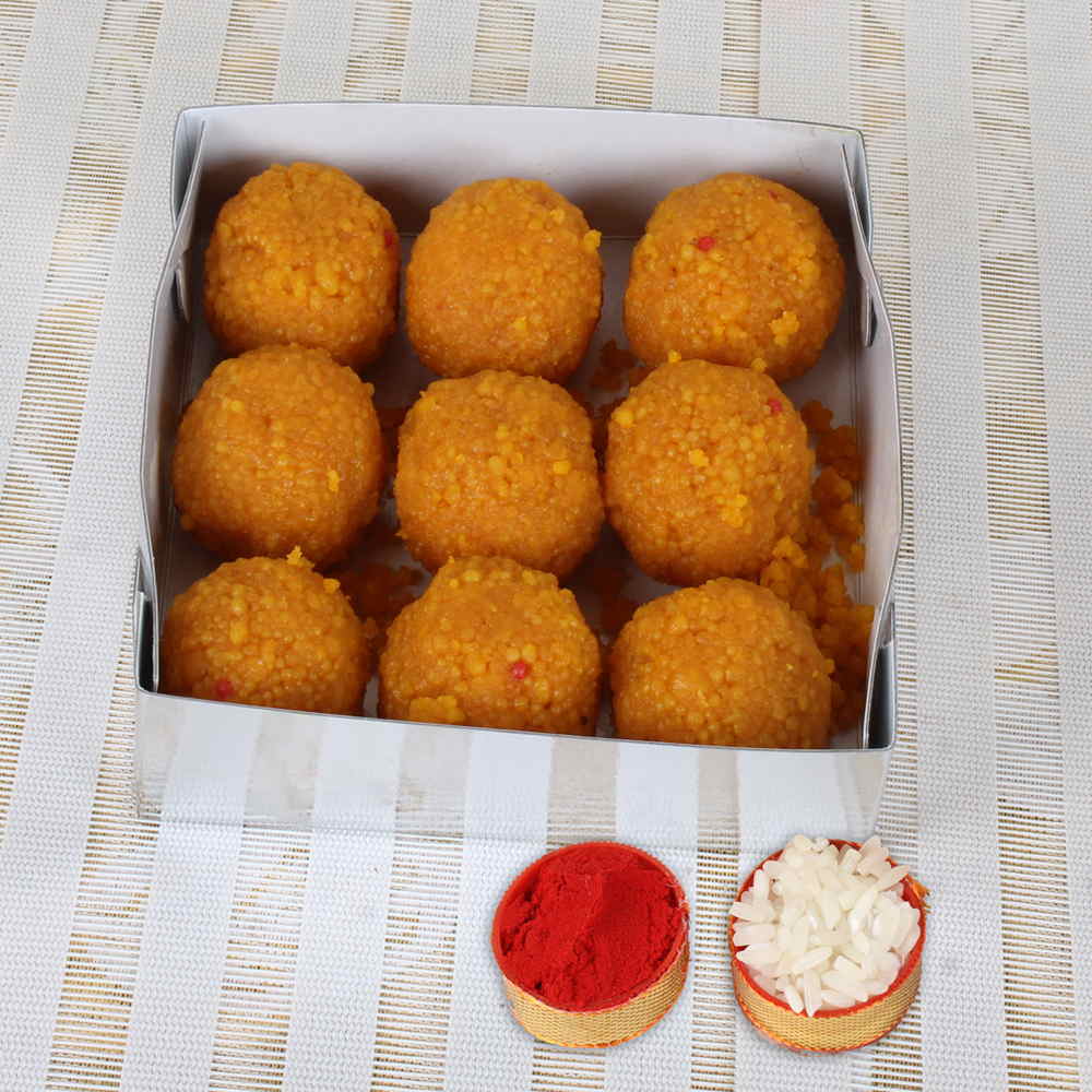 Box of Motichur Ladoo for Sweet Bhai