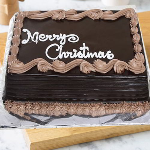 Two Kg Square Shape Christmas Chocolate Cake