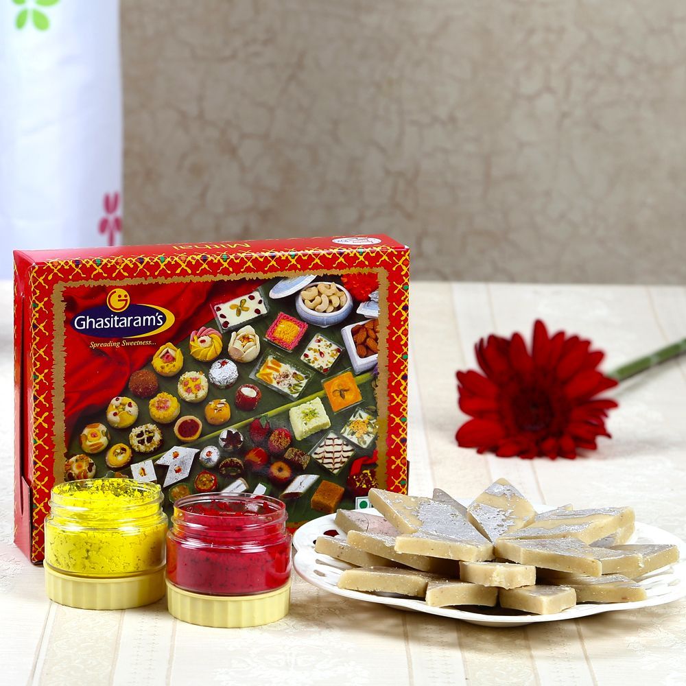 Kaju Sweets with Holi Colors