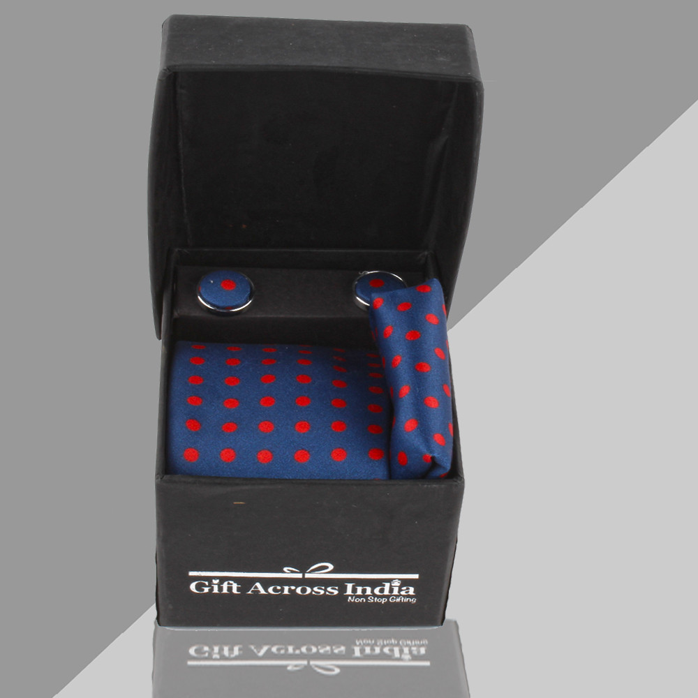 Polka Dots Tie, Cufflinks and Handerchief