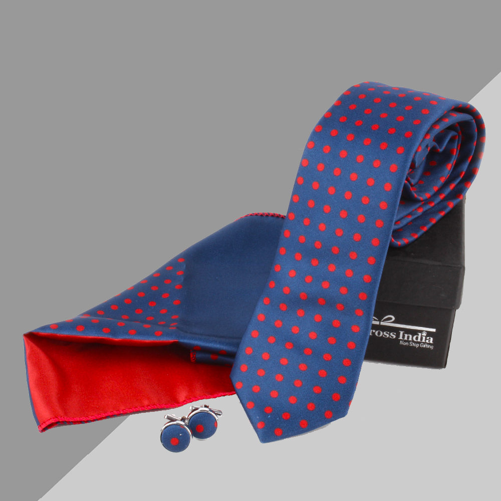 Polka Dots Tie, Cufflinks and Handerchief