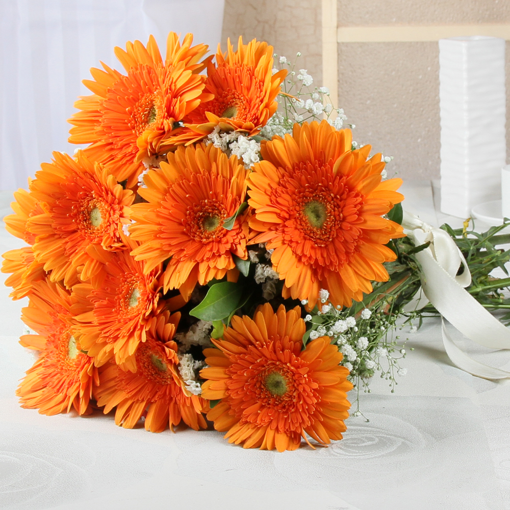 Gorgeous Ten Gerberas Bunch