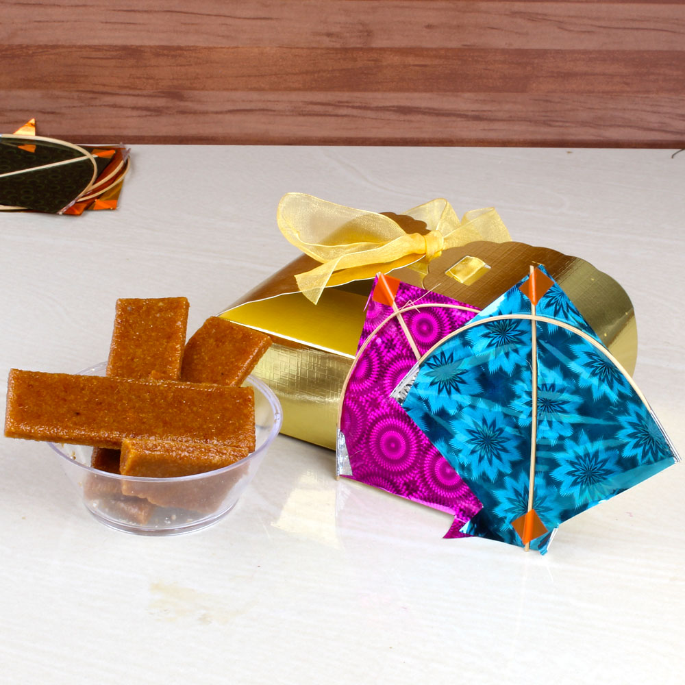 Coconut Chikki Box with Two Small Kites