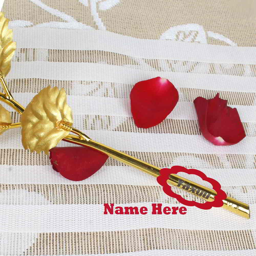 Personalized Gold Plated Rose