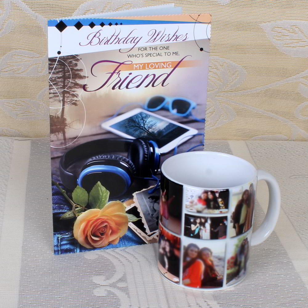 Friend Greeting Card with Personalize Mug