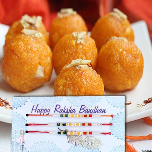 Motichur Ladoo with Rakhis