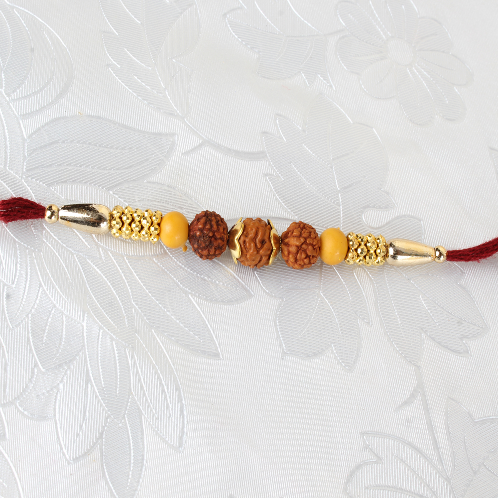 Devotional Three Rudraksha Rakhi