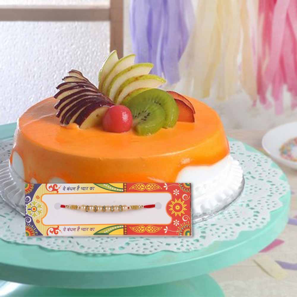 Mix Fruit Cake with Designer Rakhi