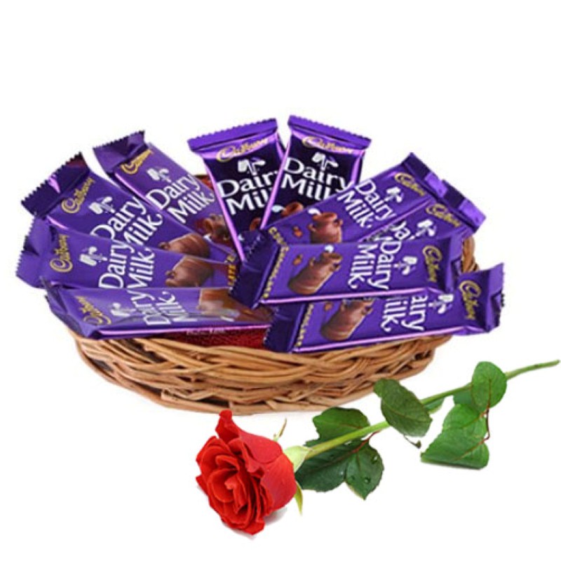 Cadbury Dairy Milk Chocolate Combo with Red Roses