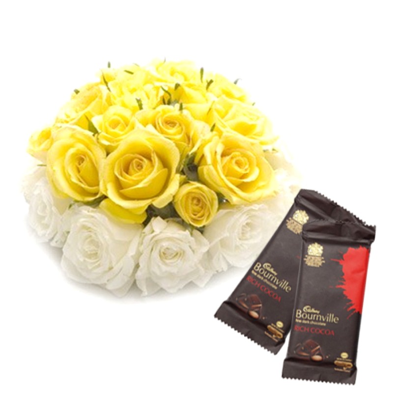 Twenty Mix Roses with Dark Bournville Chocolates