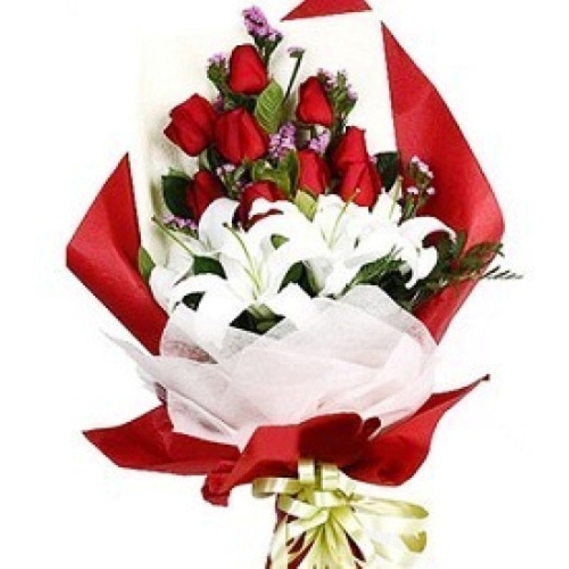 Bouquet of Fifteen Mix Flowers For Valentine