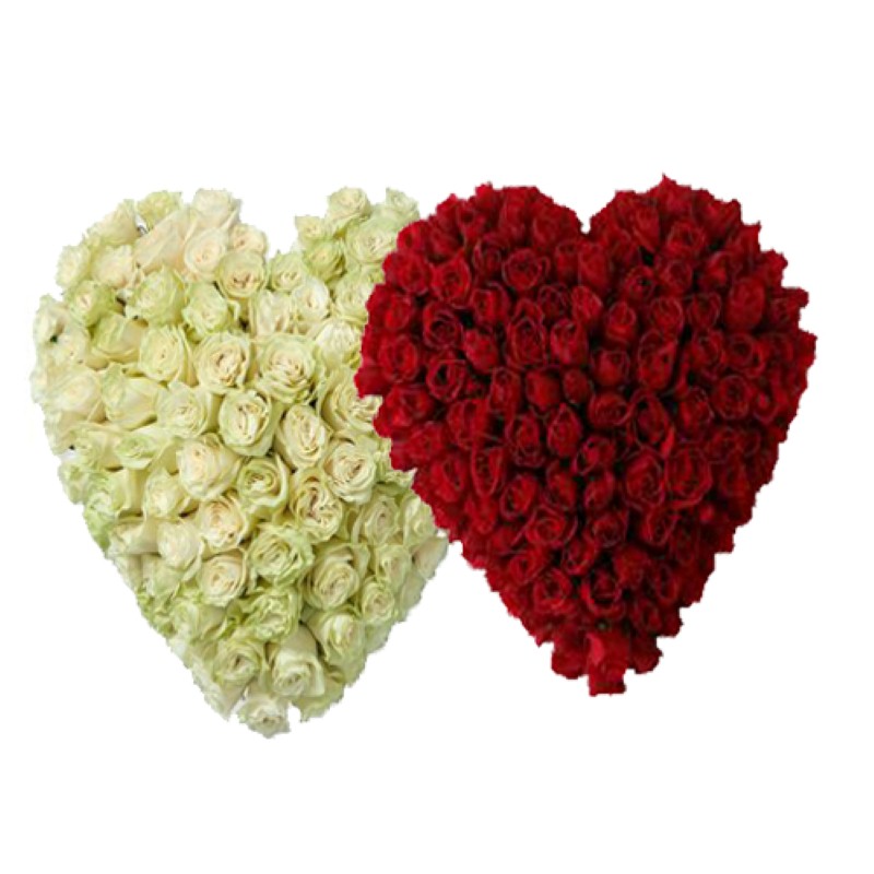 Togetherness with Heart Shape Roses Arrangement
