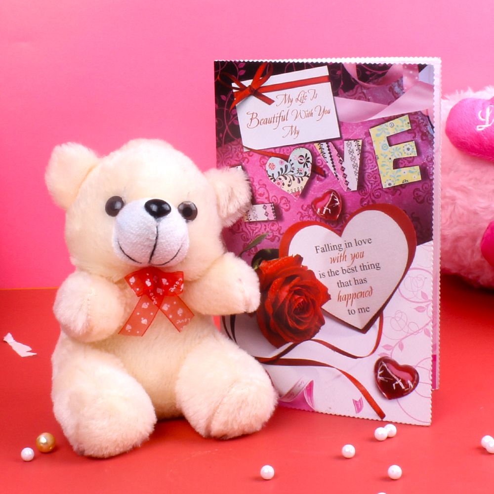 Greeting Card with Cute Teddy Bear