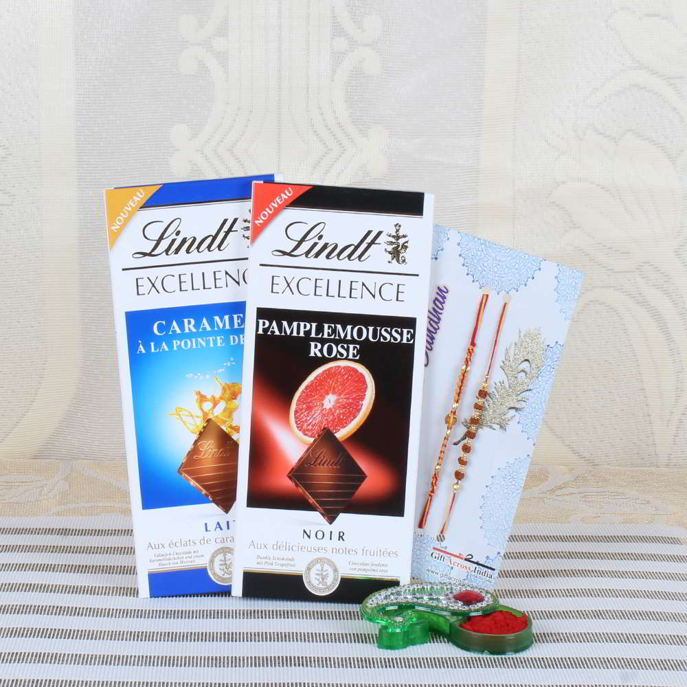 Lindt Excellence Chocolates with Two Stunning Rakhi Collection