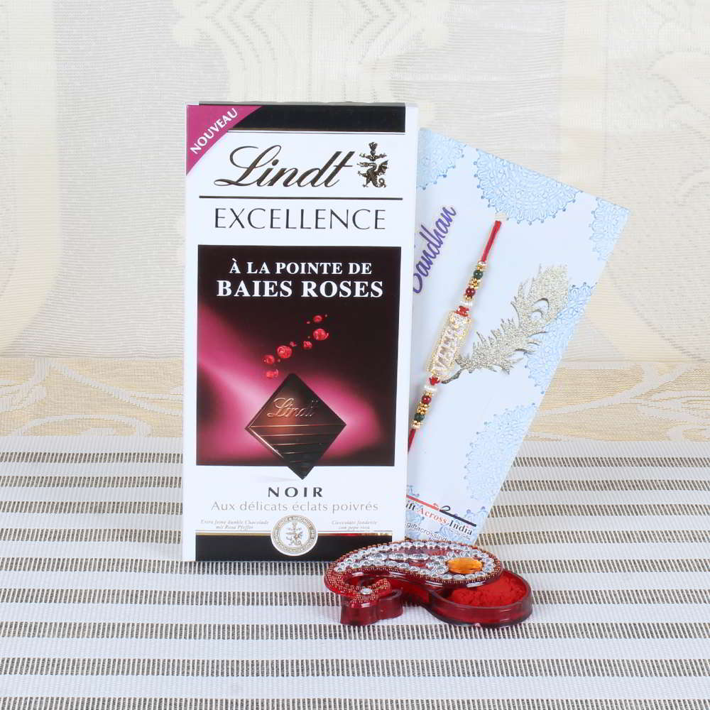 Veera Rakhi with Lindt Excellence Chocolate Combo-USA