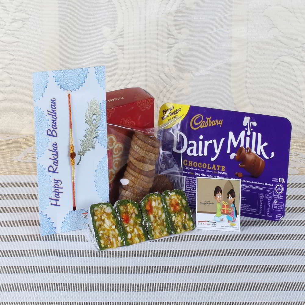 Yummy Sweets and Chocolate Rakhi Hamper - UAE