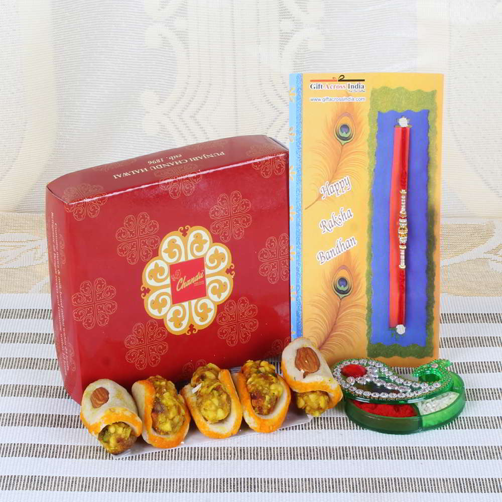 Badam Tacos Sweets with Charming Designer Rakhi - UAE