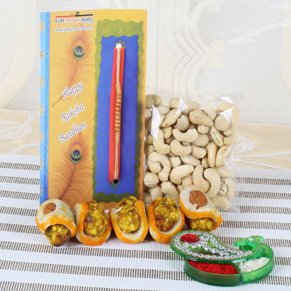 Cashew with Badam Tacos Sweets and Charming Designer Rakhi - UAE