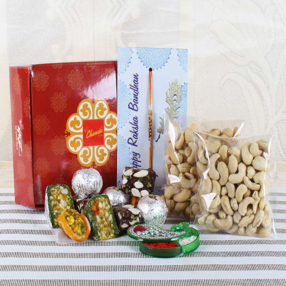 Exotic Assorted Sweets with Dry Fruits and Rakhi - Canada