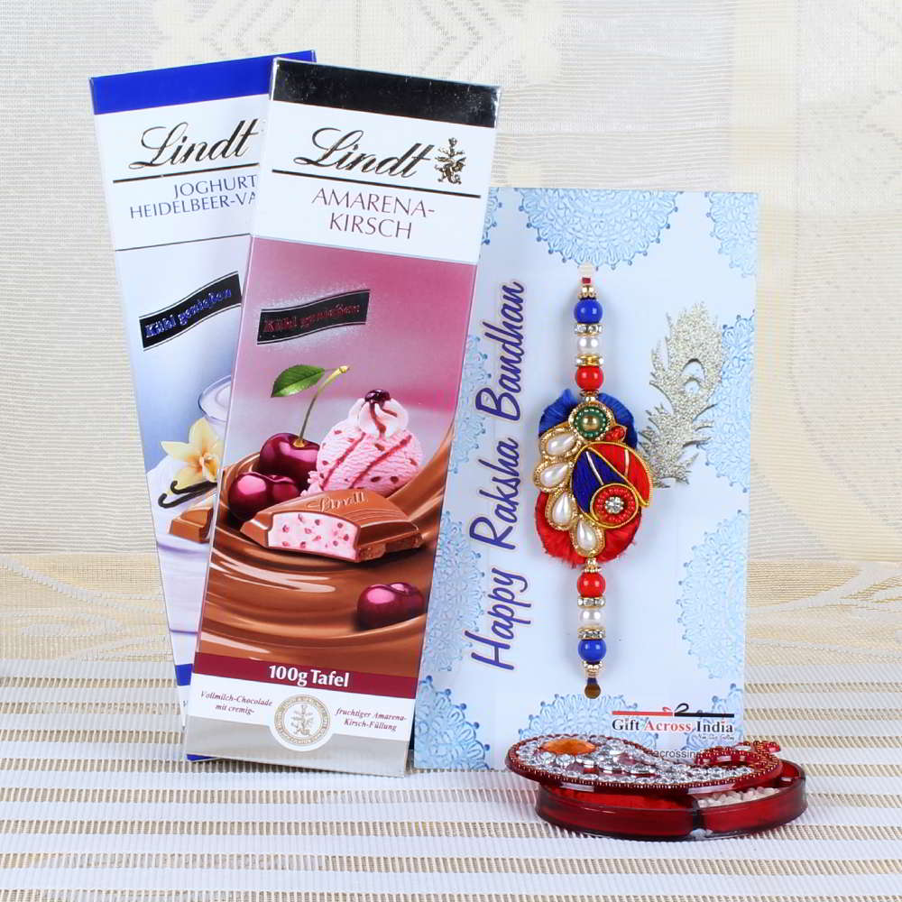 Lindt Chocolates with Traditional Rakhi
