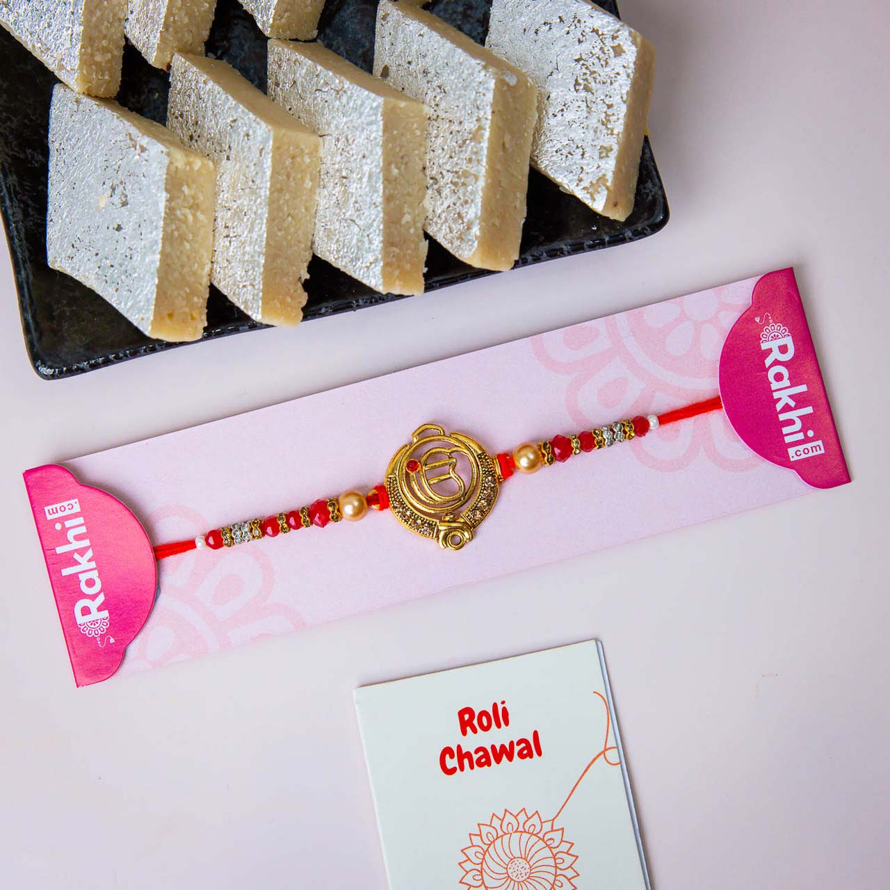 Beautiful  Rakhi with Kaju Katli - For Australia