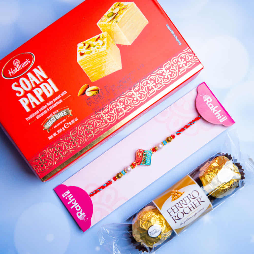 One Rakhi Sweets with Ferrero Chocolates - For Australia
