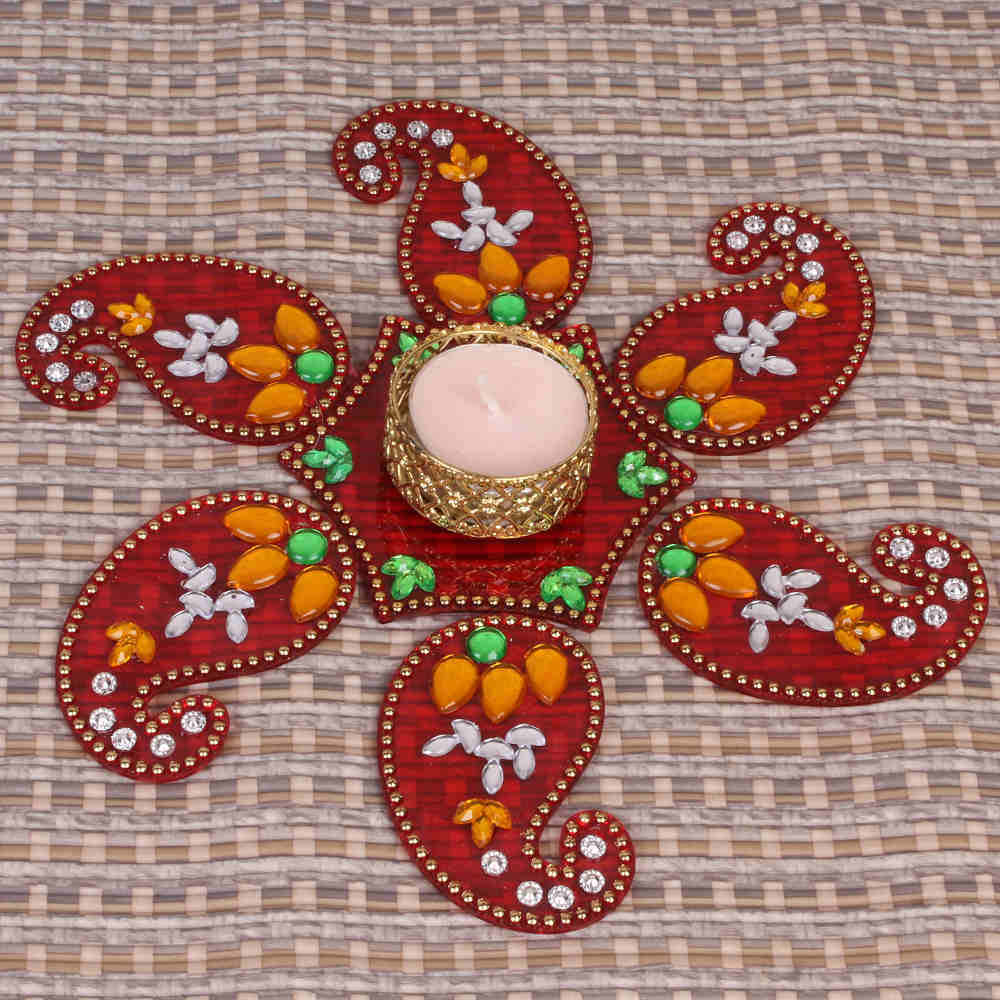 Acrylic Artificial Kuyri Shaped Rangoli