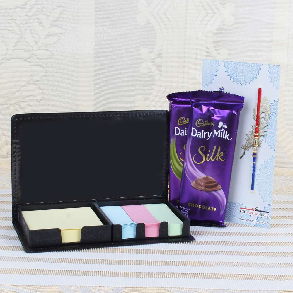 Designer Rakhi with Cadbury Dairy Milk Silk Chocolate Bars